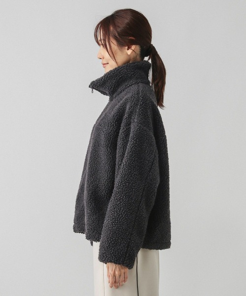 GLOBAL WORK（グローバルワーク）の「ボアスタンドブルゾン/115435（ブルゾン・レディース・チャコール/モカ/アイボリー・FREE）」の18枚目の写真