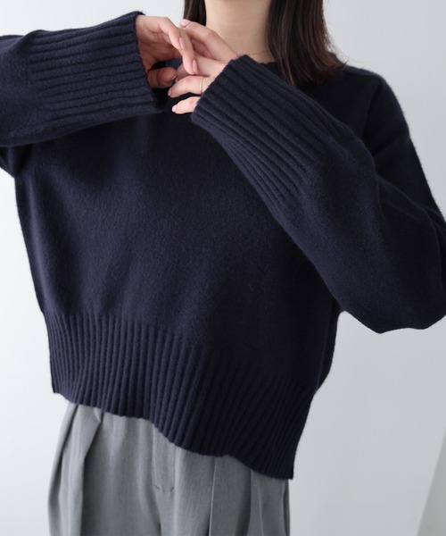 セール】ヘアリー短丈ニットトップス（ニット/セーター）｜evernavy