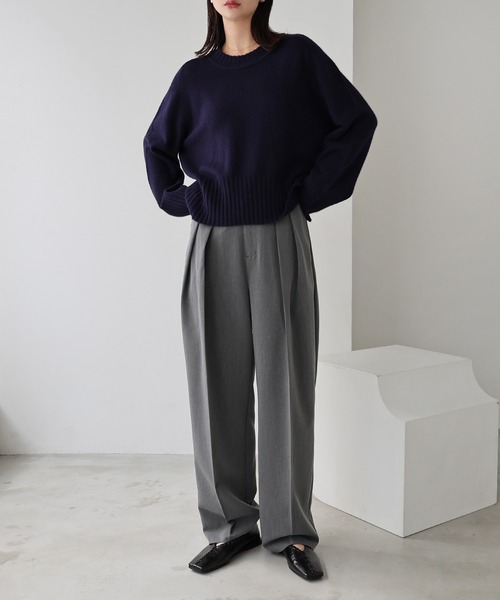 セール】ヘアリー短丈ニットトップス（ニット/セーター）｜evernavy