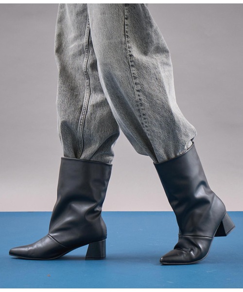 【セール】ワイド シャフト ミドル ブーツ（ブーツ）｜Settimissimo（セッティミッシモ）