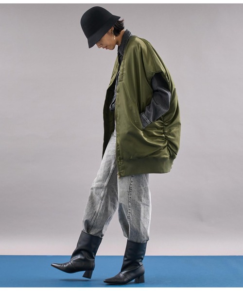 Settimissimo（セッティミッシモ）の「ワイド シャフト ミドル ブーツ（ブーツ・レディース・ベージュ/ブラック・S/M/L）」の7枚目の写真