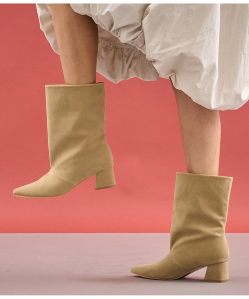 Settimissimo（セッティミッシモ）の「ワイド シャフト ミドル ブーツ（ブーツ・レディース・ベージュ/ブラック・S/M/L）」の8枚目の写真