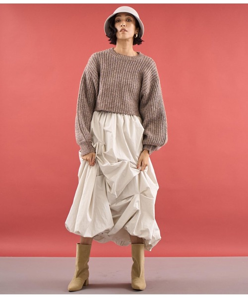 Settimissimo（セッティミッシモ）の「ワイド シャフト ミドル ブーツ（ブーツ・レディース・ベージュ/ブラック・S/M/L）」の10枚目の写真