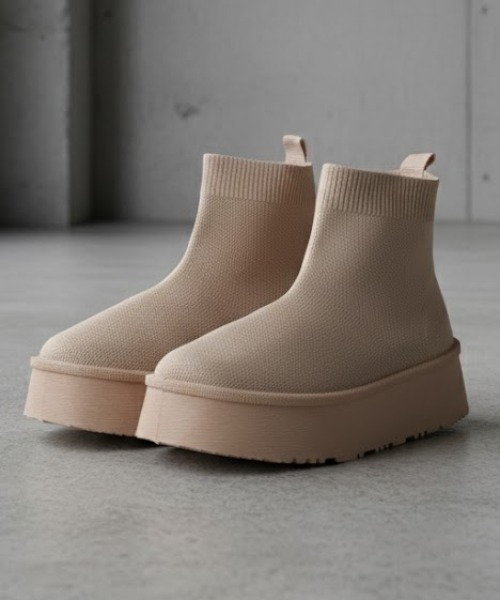 Dedes(デデス)の「軽量厚底 ユニセックス ニットブーツ ソックスブーツ(ブーツ・メンズ・ブラウン/ブラック/ベージュ/グレー・40/38/42/36/44)」の4枚目の写真