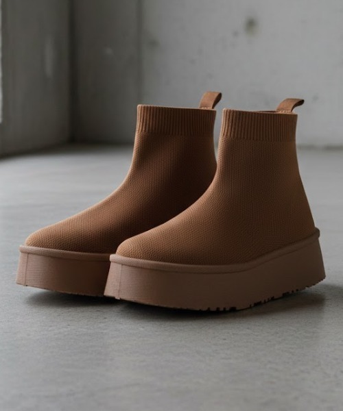 Dedes(デデス)の「軽量厚底 ユニセックス ニットブーツ ソックスブーツ(ブーツ・メンズ・ブラウン/ブラック/ベージュ/グレー・40/38/42/36/44)」の3枚目の写真