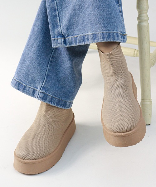 Dedes(デデス)の「軽量厚底 ユニセックス ニットブーツ ソックスブーツ(ブーツ・メンズ・ブラウン/ブラック/ベージュ/グレー・40/38/42/36/44)」の8枚目の写真