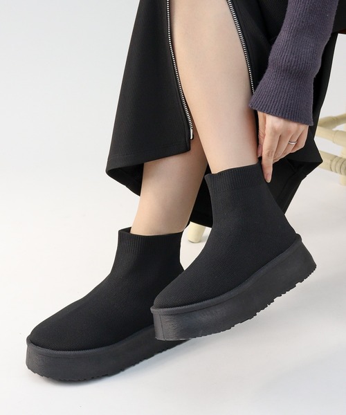 Dedes(デデス)の「軽量厚底 ユニセックス ニットブーツ ソックスブーツ(ブーツ・メンズ・ブラウン/ブラック/ベージュ/グレー・40/38/42/36/44)」の13枚目の写真