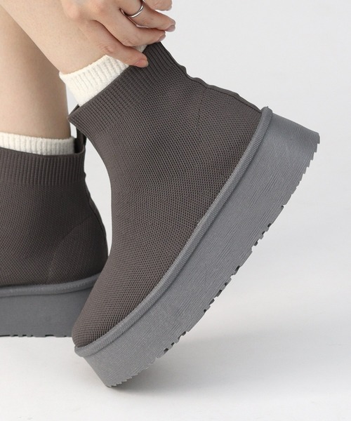 Dedes(デデス)の「軽量厚底 ユニセックス ニットブーツ ソックスブーツ(ブーツ・メンズ・ブラウン/ブラック/ベージュ/グレー・40/38/42/36/44)」の10枚目の写真