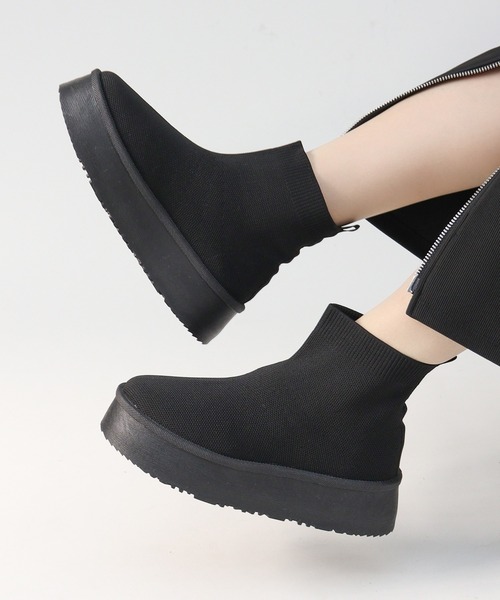 Dedes(デデス)の「軽量厚底 ユニセックス ニットブーツ ソックスブーツ(ブーツ・メンズ・ブラウン/ブラック/ベージュ/グレー・40/38/42/36/44)」の18枚目の写真