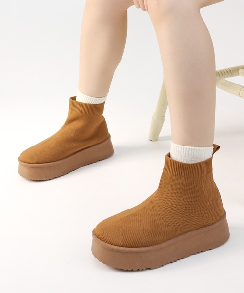 Dedes(デデス)の「軽量厚底 ユニセックス ニットブーツ ソックスブーツ(ブーツ・メンズ・ブラウン/ブラック/ベージュ/グレー・40/38/42/36/44)」の16枚目の写真