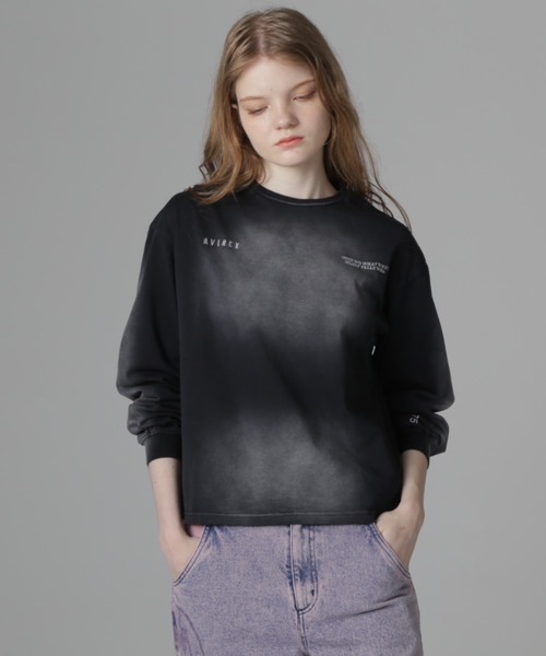 AVIREX(アヴィレックス)の「《Belle LINE》SPRAY L/S T-SHIRT/スプレー ロングスリーブTシャツ(Tシャツ/カットソー・レディース・ライトグレー/ブラック/パープル/ブルー・S/M/L/XL)」の8枚目の写真