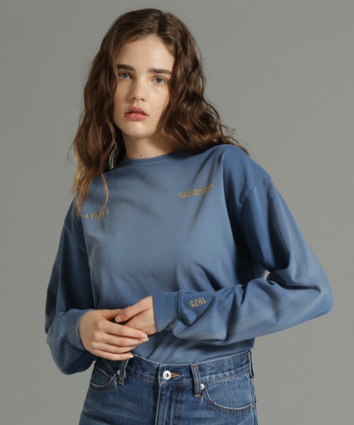 AVIREX(アヴィレックス)の「《Belle LINE》SPRAY L/S T-SHIRT/スプレー ロングスリーブTシャツ(Tシャツ/カットソー・レディース・ライトグレー/ブラック/パープル/ブルー・S/M/L/XL)」の16枚目の写真