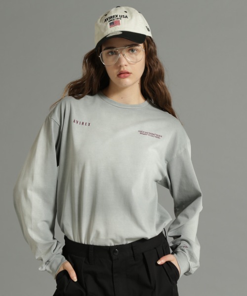 AVIREX(アヴィレックス)の「《Belle LINE》SPRAY L/S T-SHIRT/スプレー ロングスリーブTシャツ(Tシャツ/カットソー・レディース・ライトグレー/ブラック/パープル/ブルー・S/M/L/XL)」の13枚目の写真