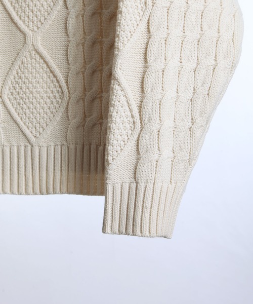 TFW49 ホワイト ジップアップ セーター ZIP FIVE -White Line-（ジップファイブホワイトライン）の「【White