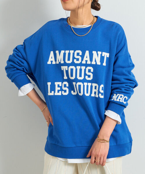 un dix cors(アンディコール)の「ロゴ裏毛プルオーバー(Tシャツ/カットソー・レディース・グレー/チャコールグレー/ブルー・FREE)」の3枚目の写真