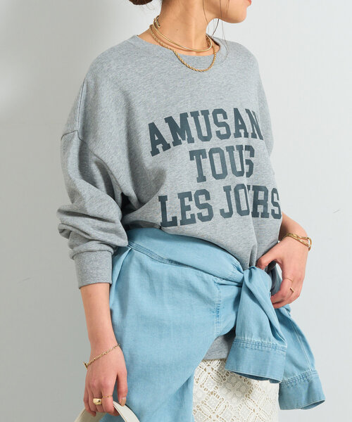un dix cors(アンディコール)の「ロゴ裏毛プルオーバー(Tシャツ/カットソー・レディース・グレー/チャコールグレー/ブルー・FREE)」の14枚目の写真