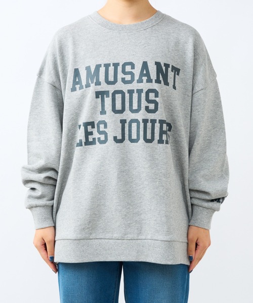 un dix cors(アンディコール)の「ロゴ裏毛プルオーバー(Tシャツ/カットソー・レディース・グレー/チャコールグレー/ブルー・FREE)」の6枚目の写真