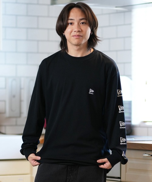 NEW ERA(ニューエラ)の「NEW ERA/ニューエラ 長袖Tシャツ/ロンT スリーブプリント 吸水速乾 14324676/14324677/14324678(Tシャツ/カットソー・メンズ・ブラック/ストーン/ホワイト・L/M/XXL/XL)」の20枚目の写真