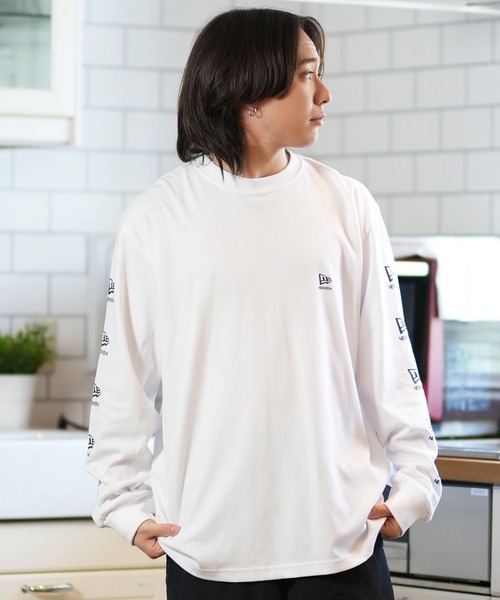NEW ERA(ニューエラ)の「NEW ERA/ニューエラ 長袖Tシャツ/ロンT スリーブプリント 吸水速乾 14324676/14324677/14324678(Tシャツ/カットソー・メンズ・ブラック/ストーン/ホワイト・L/M/XXL/XL)」の6枚目の写真