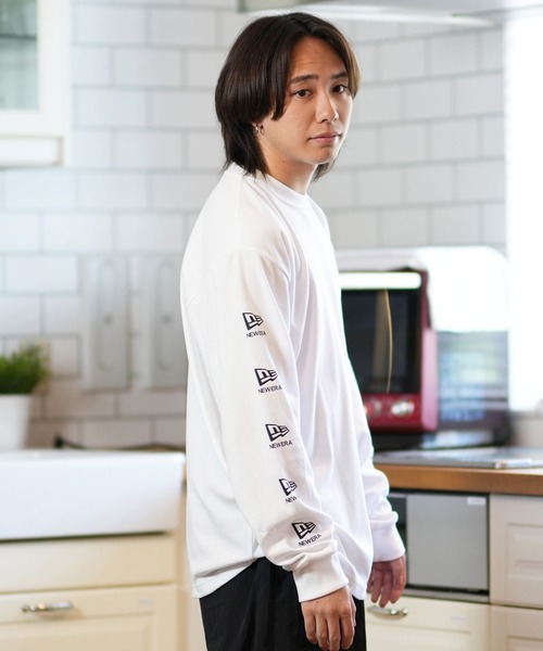 NEW ERA(ニューエラ)の「NEW ERA/ニューエラ 長袖Tシャツ/ロンT スリーブプリント 吸水速乾 14324676/14324677/14324678(Tシャツ/カットソー・メンズ・ブラック/ストーン/ホワイト・L/M/XXL/XL)」の9枚目の写真