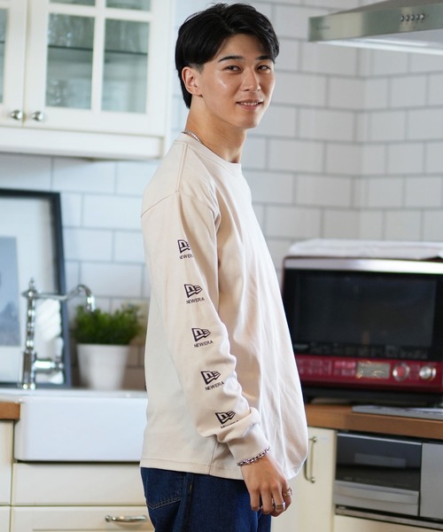 NEW ERA(ニューエラ)の「NEW ERA/ニューエラ 長袖Tシャツ/ロンT スリーブプリント 吸水速乾 14324676/14324677/14324678(Tシャツ/カットソー・メンズ・ブラック/ストーン/ホワイト・L/M/XXL/XL)」の16枚目の写真