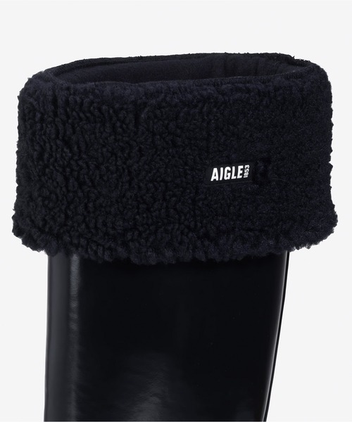 AIGLE（エーグル）の「カフ付きブーツ用ボアフリース ブーツウォーマー（ソックス/靴下・レディース・ホワイト/ブラック・XS/M/XL）」の8枚目の写真