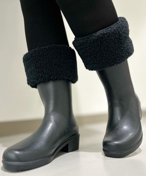 AIGLE（エーグル）の「カフ付きブーツ用ボアフリース ブーツウォーマー（ソックス/靴下・レディース・ホワイト/ブラック・XS/M/XL）」の14枚目の写真