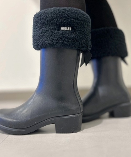 AIGLE（エーグル）の「カフ付きブーツ用ボアフリース ブーツウォーマー（ソックス/靴下・レディース・ホワイト/ブラック・XS/M/XL）」の15枚目の写真