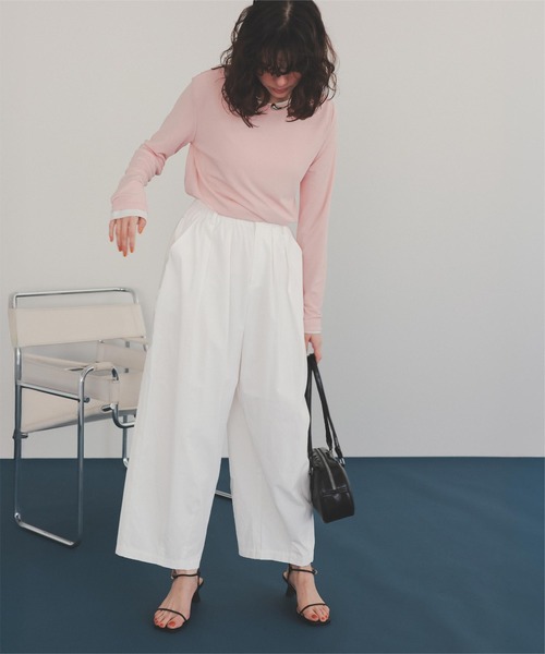 カーヴィパンツ　ホワイト 12closetの白でも透けないカーヴィパンツ【STANDARD BOOK