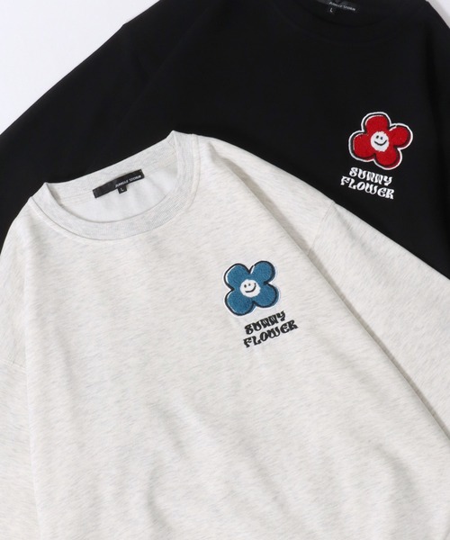 SITRY（シトリー）の「Flower ＆ Ghost Embroidery Sweat Shirt/フラワー ゴースト サガラ ワンポイント刺繍 オーバーサイズ トレーナー スウェット レディース メンズ（スウェット・メンズ・アッシュ/グレー系その他/ブラック/ブラック系その他/ブラック系その他2/グレー系その他3/グレー系その他2/ブラック系その他3・M/L）」の7枚目の写真