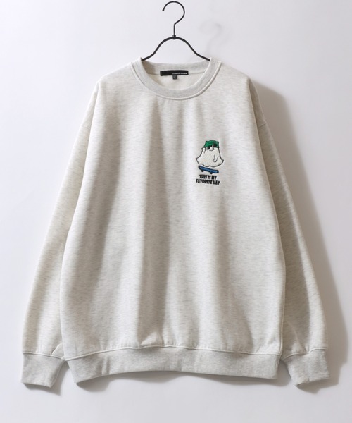 SITRY（シトリー）の「Flower ＆ Ghost Embroidery Sweat Shirt/フラワー ゴースト サガラ ワンポイント刺繍 オーバーサイズ トレーナー スウェット レディース メンズ（スウェット・メンズ・アッシュ/グレー系その他/ブラック/ブラック系その他/ブラック系その他2/グレー系その他3/グレー系その他2/ブラック系その他3・M/L）」の19枚目の写真