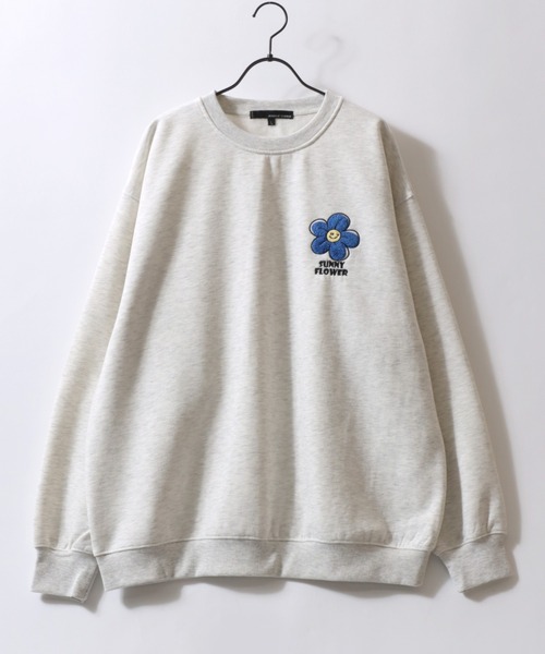 SITRY（シトリー）の「Flower ＆ Ghost Embroidery Sweat Shirt/フラワー ゴースト サガラ ワンポイント刺繍 オーバーサイズ トレーナー スウェット レディース メンズ（スウェット・メンズ・アッシュ/グレー系その他/ブラック/ブラック系その他/ブラック系その他2/グレー系その他3/グレー系その他2/ブラック系その他3・M/L）」の21枚目の写真
