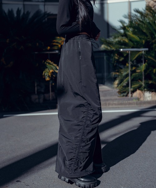 Subciety(サブサエティ)の「Front zip gather skirt【WOMEN】(スカート・レディース・ブラック/ネイビー・FREE)」の7枚目の写真