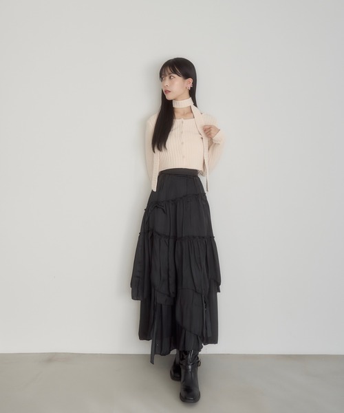 mellowneon(メロウネオン)の「ベロアチョーカーセットトップス(Tシャツ/カットソー・レディース・アイボリー/ブラック/チャコールグレー・FREE)」の8枚目の写真