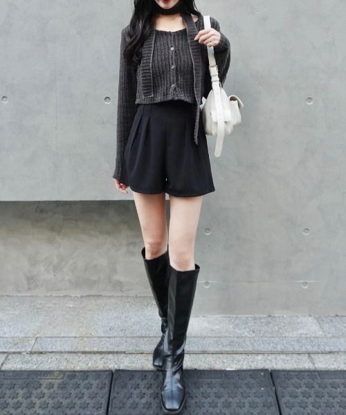 mellowneon(メロウネオン)の「ベロアチョーカーセットトップス(Tシャツ/カットソー・レディース・アイボリー/ブラック/チャコールグレー・FREE)」の21枚目の写真