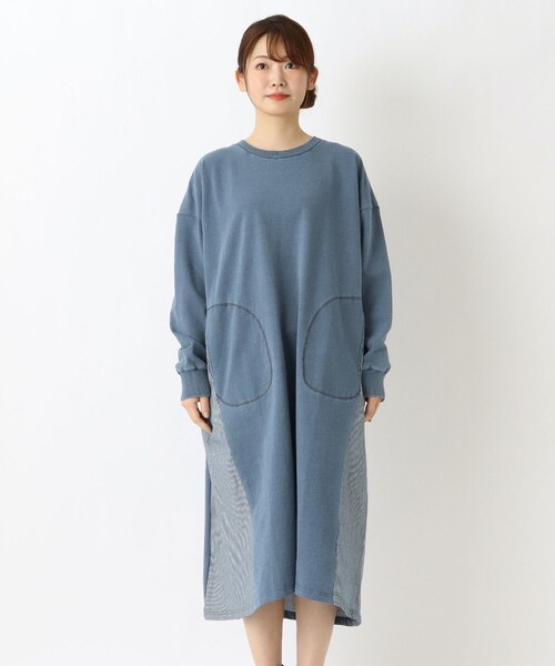one'sterrace(ワンズテラス)の「インディゴ染め ポケット付きワンピース(ワンピース・レディース・ブルー系その他7/ネイビー系5・02)」の10枚目の写真