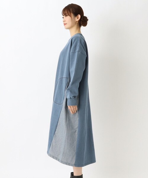 one'sterrace(ワンズテラス)の「インディゴ染め ポケット付きワンピース(ワンピース・レディース・ブルー系その他7/ネイビー系5・02)」の11枚目の写真