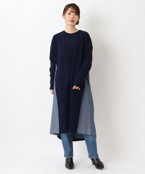one'sterrace(ワンズテラス)の「インディゴ染め ポケット付きワンピース(ワンピース・レディース・ブルー系その他7/ネイビー系5・02)」の8枚目の写真