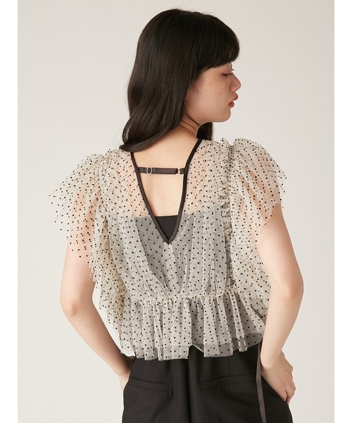 【美品】LILY BROWN ドットチュールビスチェ リリーブラウン LILY BROWN ラッフルチュールビスチェ （DOT