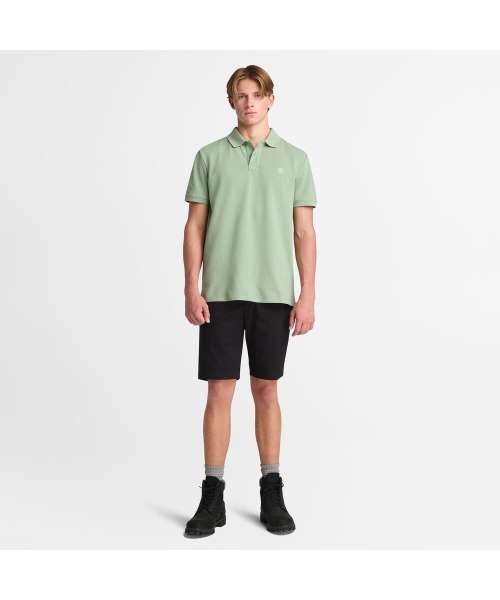 Timberland(ティンバーランド)の「半袖 チェスト ロゴ ポロシャツ メンズ(ポロシャツ・メンズ・エメラルド・X-LARGE/SMALL/MEDIUM/LARGE/X-SMALL)」の2枚目の写真