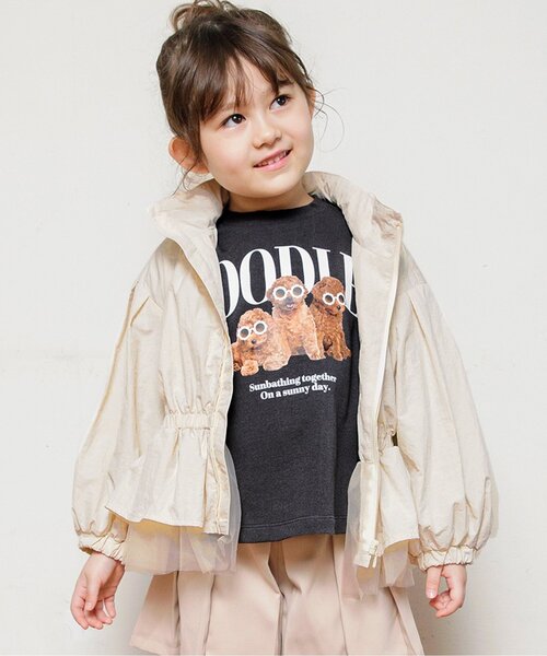 BREEZE（ブリーズ）の「【ジュニア対応】GIRLSバリエーションロンT（Tシャツ/カットソー・キッズ・チャコール/ピンク/オフホワイト・80/90/100/110/120/130/140）」の3枚目の写真