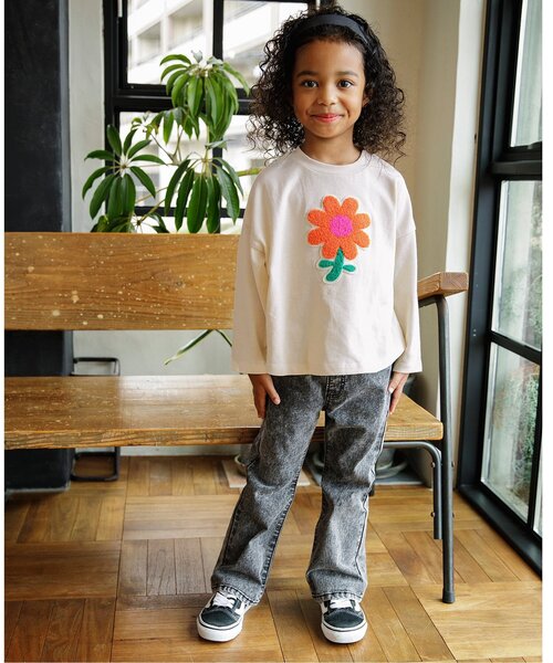 BREEZE（ブリーズ）の「【ジュニア対応】GIRLSバリエーションロンT（Tシャツ/カットソー・キッズ・チャコール/ピンク/オフホワイト・80/90/100/110/120/130/140）」の14枚目の写真