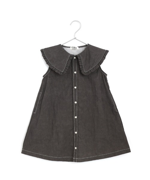 MAKE YOUR DAY（メイクユアデイ）の「ビッグカラーデニムワンピース■150.160cm（ワンピース・キッズ・ブラック/ブルー・160/150）」の2枚目の写真