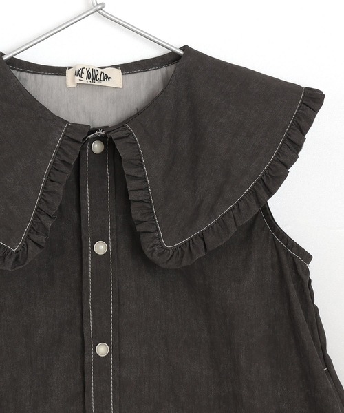 MAKE YOUR DAY（メイクユアデイ）の「ビッグカラーデニムワンピース■150.160cm（ワンピース・キッズ・ブラック/ブルー・160/150）」の7枚目の写真