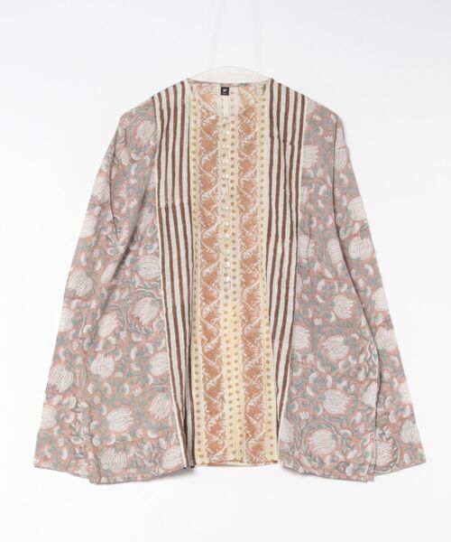 チャイハネ（チャイハネ）の「【チャイハネ】アズラクブロックプリントMEN'Sトップス（その他トップス・メンズ・ベージュ/レッド/ブルー・FREE）」の2枚目の写真