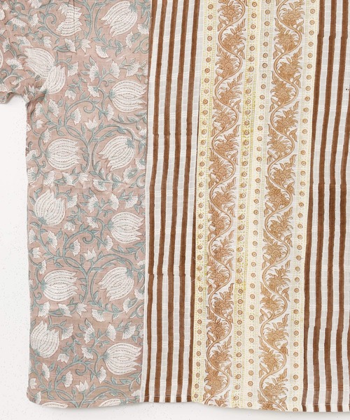 チャイハネ（チャイハネ）の「【チャイハネ】アズラクブロックプリントMEN'Sトップス（その他トップス・メンズ・ベージュ/レッド/ブルー・FREE）」の8枚目の写真