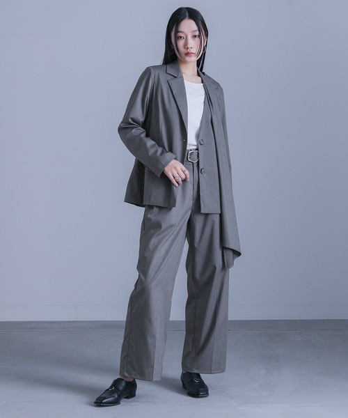 kOhAKU（コハク）の「『変形ベルトバックルタックパンツ』（スラックス・レディース・ブラック/グレー・1/2）」の12枚目の写真