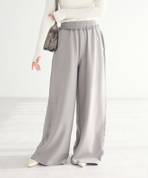 CRAFT STANDARD BOUTIQUE(クラフトスタンダードブティック)の「【ユニセックス】ダブルフェイスカットオフワイドパンツ(スウェットパンツ・レディース・グレー/ブラック/ベージュ・L/M/S)」の7枚目の写真