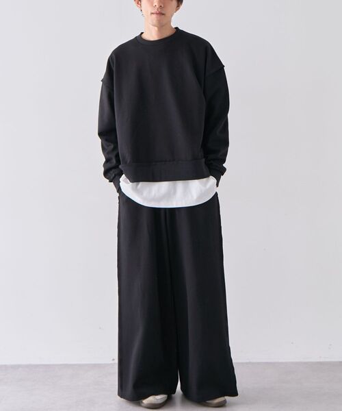 CRAFT STANDARD BOUTIQUE(クラフトスタンダードブティック)の「【ユニセックス】ダブルフェイスカットオフワイドパンツ(スウェットパンツ・レディース・グレー/ブラック/ベージュ・L/M/S)」の17枚目の写真