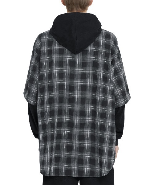 ★OY★ LAYERED CHECK SHIRTS HOODIE-BLACK★正規品/直送料込 OY パーカー 「OY/オーワイ」 LAYERED CHECK SHIRTS HOODIE